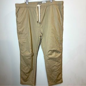 Falls Creek Flannel Lined Pants Men's‎ XXXL Flat Front Jogger Khaki NEW.A163